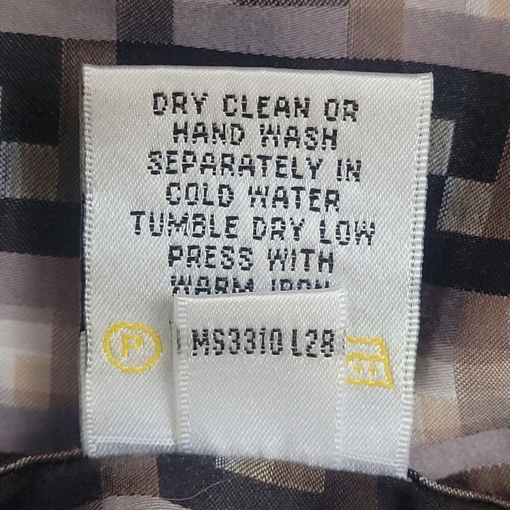 Bugatchi Uomo Classic Fit Shirt Long Sleeve Neutral Geometric Digital Print 2XL - Picture 10 of 12